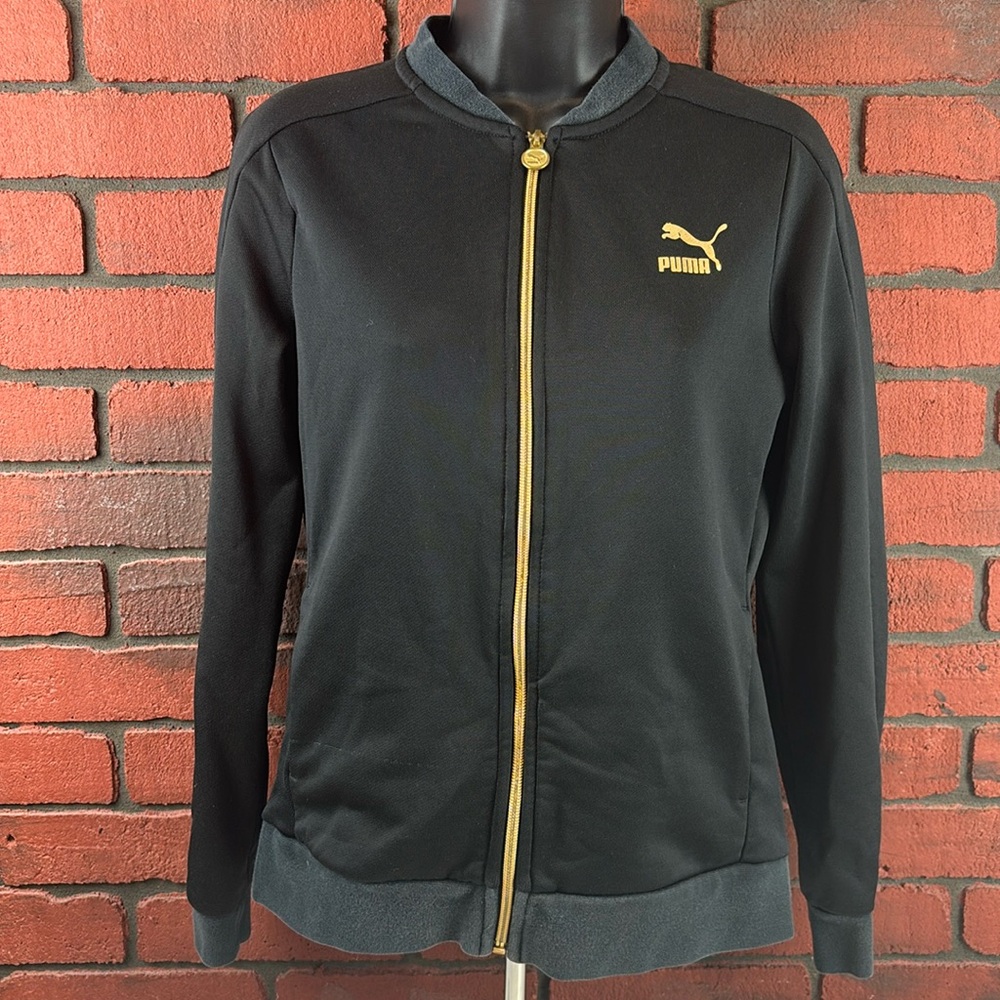 Puma Shirt Womans Medium Black Zip Up